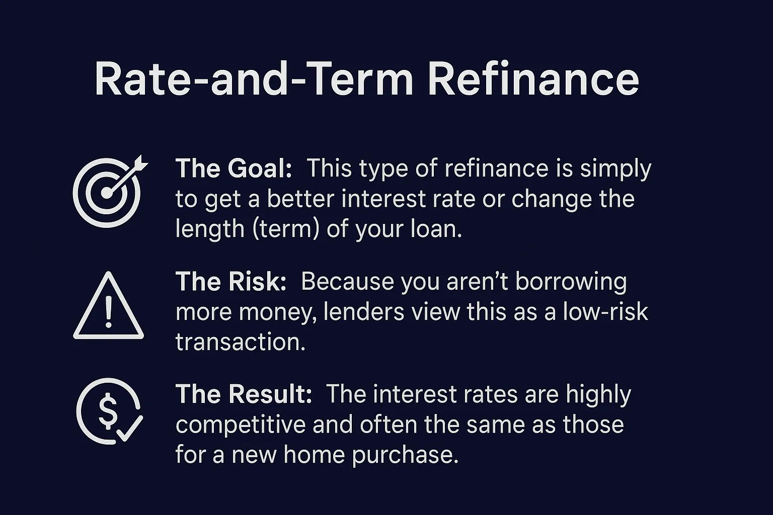 Rate and Term Refinance Rate and Term Refinance